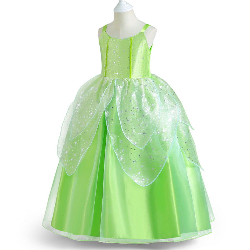 Kids Girls Peter Pan Wendy Tinker Bell Cosplay Costume Dress Outfits Cosplaysky