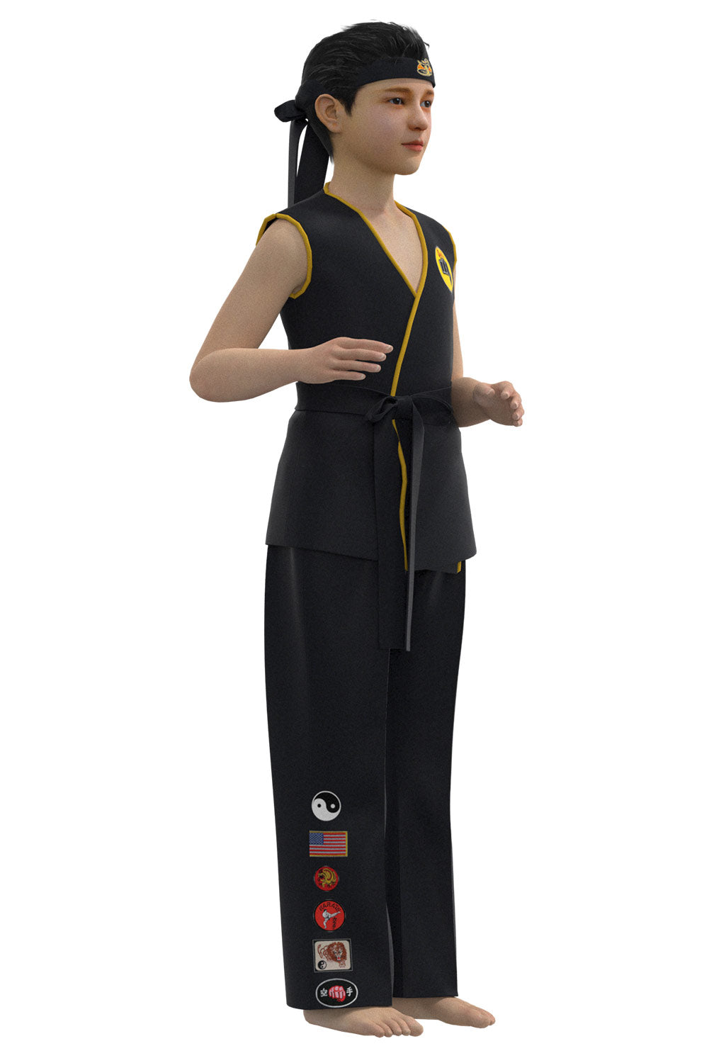 Karate Kid Halloween Carnival Suit Cobra Kai Cosplay Costume Kids Top Pants Outfits
