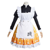 Demon Slayer Agatsuma Zenitsu Cosplay Costume Maid Dress Outfits Halloween Carnival Suit Re-creation Design