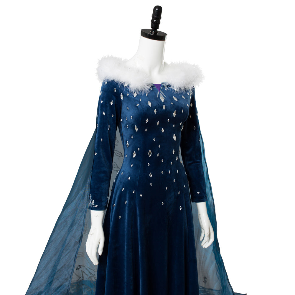 Olaf's Frozen Adventure Princess Elsa Dress Halloween Cosplay Costume