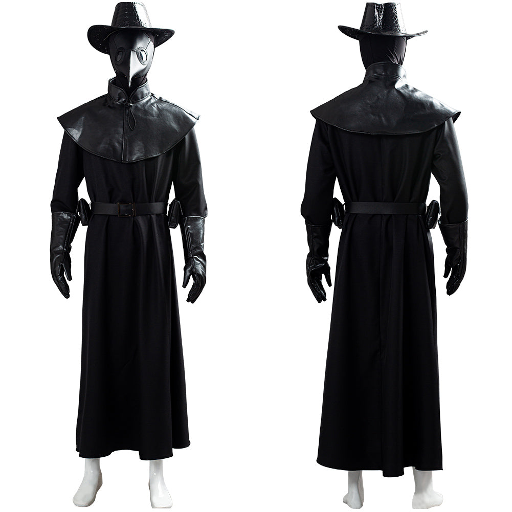 Steampunk Plague Doctor Brird Mask Cape Long Grown Hat Set Holloween Outfit Cosplay Costume