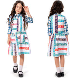 Stranger Things Season 4 11 Cosplay Costume Kids Girls Dress Outfits Halloween Carnival Suit