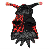 Pet Halloween Cosplay Costume Red and Black Checked Outfit Harley Quinn Clown Cosplay Costume