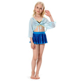 Kids Children Frozen Anna Swimsuit Cosplay Costume Jumpsuit Swimwear Halloween Carnival Suit