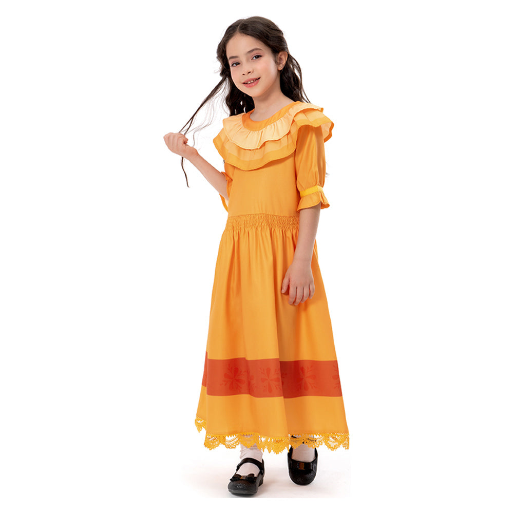 encanto orange dress Dolores Madrigal Orange Dress Encanto Dolores Cosplay Costume Mermaidcosplay