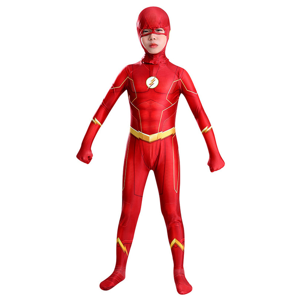 Kids The Flash Jumpsuit Cosplay Costume Outfits Halloween Carnival Sui –