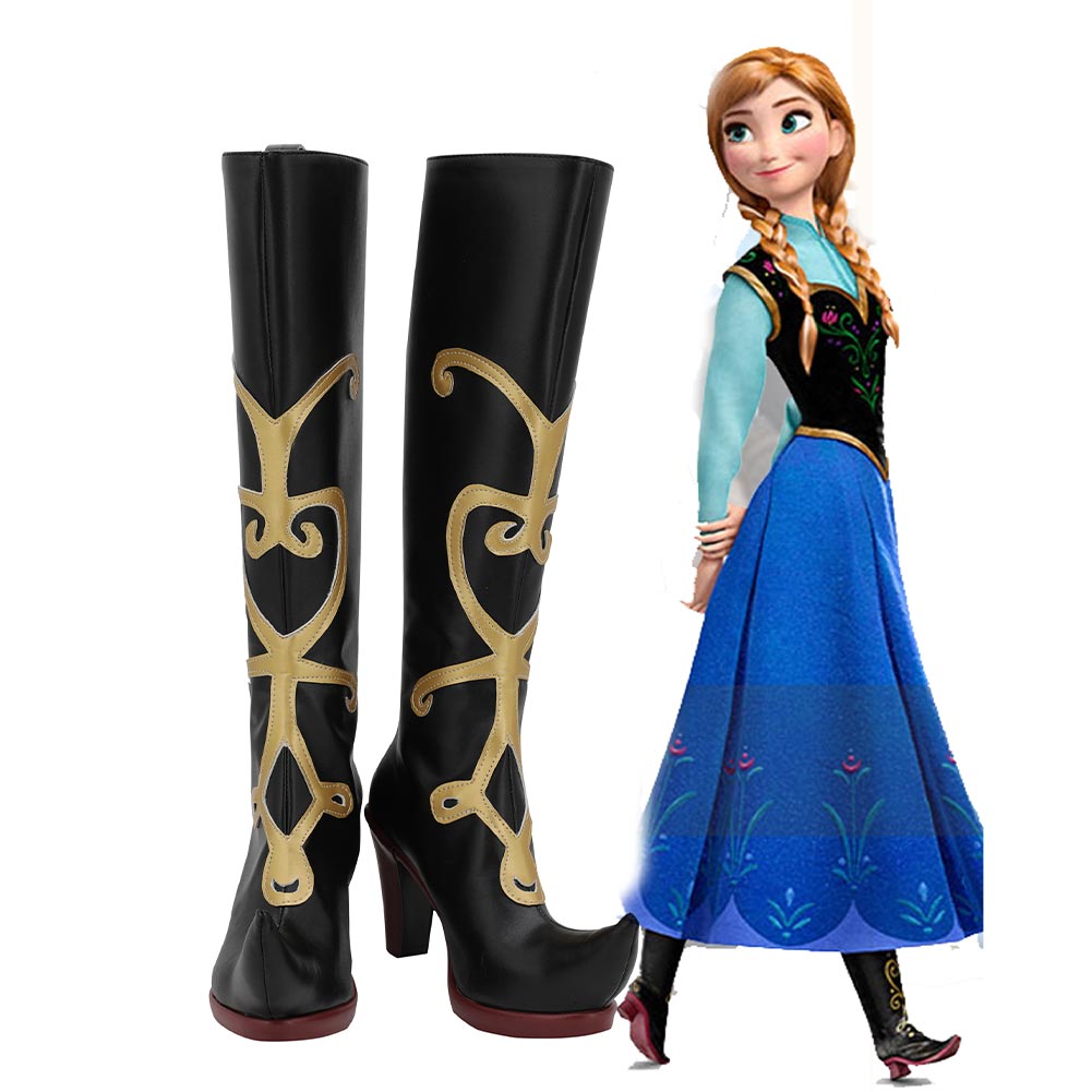 Frozen Snow Princess Anna Cosplay Shoes Boots Halloween Costumes Accessory Custom Made
