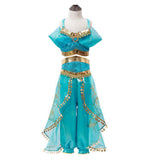 Kids Girls Aladdin and the magic lamp Jasmine Cosplay Costume Dress Outfits Halloween Carnival Suit