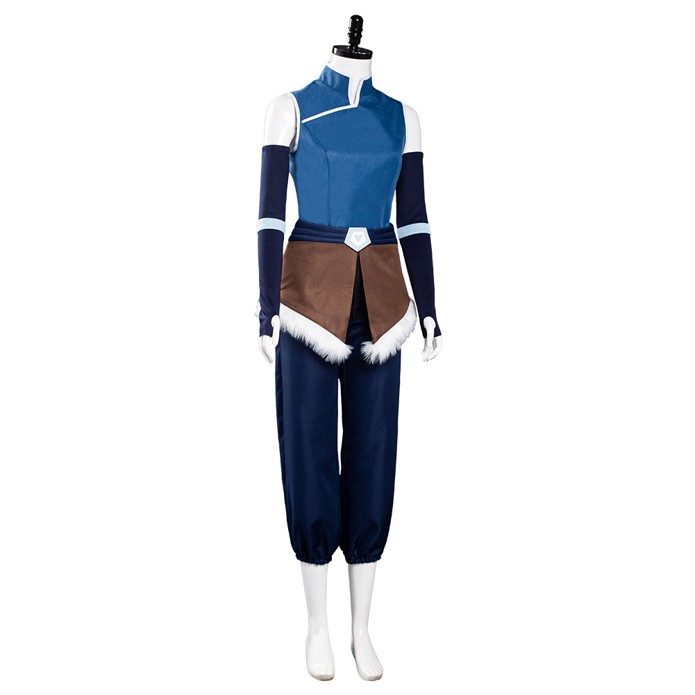 The Legend of Korra Season 4 Halloween Carnival Suit Korra Cosplay Costume Top Pants Outfit
