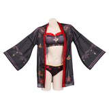 Genshin Impact Hutao Swimsuit Cosplay Costume Women Bikini Top Shorts Cloak Outfits Halloween Carnival Suits