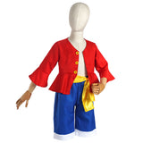 Kids One  Piece Monkey D. Luffy Cosplay  Costume Outfits Halloween Carnival Suit