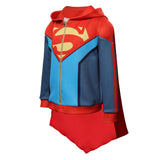 Kids Children Batman and Superman: Battle of the Super Sons-Superman Cosplay Costume Hoodie Outfits Halloween Carnival Suit