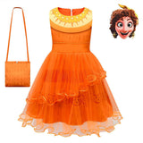 Kids Girls Encanto Tutu Summer Sleeveless Mesh Dress Halloween Carnival Suit