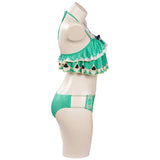 Genshin Impact Venti Cosplay Costume Bikini Top Shorts Swimsuit Outfits Halloween Carnival Suit