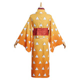 Demon Slayer Agatsuma Zenitsu Kimono Dress Outfits Cosplay Costume Halloween Carnival Suit