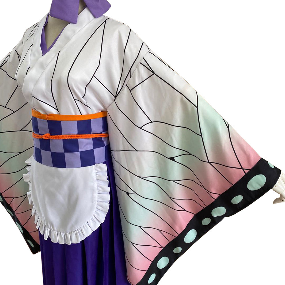 Anime Demon Slayer: Kimetsu no Yaiba Kochou Shinobu Lolita Maid Outfits Apron Dress Cosplay Costume