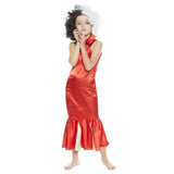 Kids Girls  Cruella Cosplay Costume Dress Outfits Halloween Carnival Suit