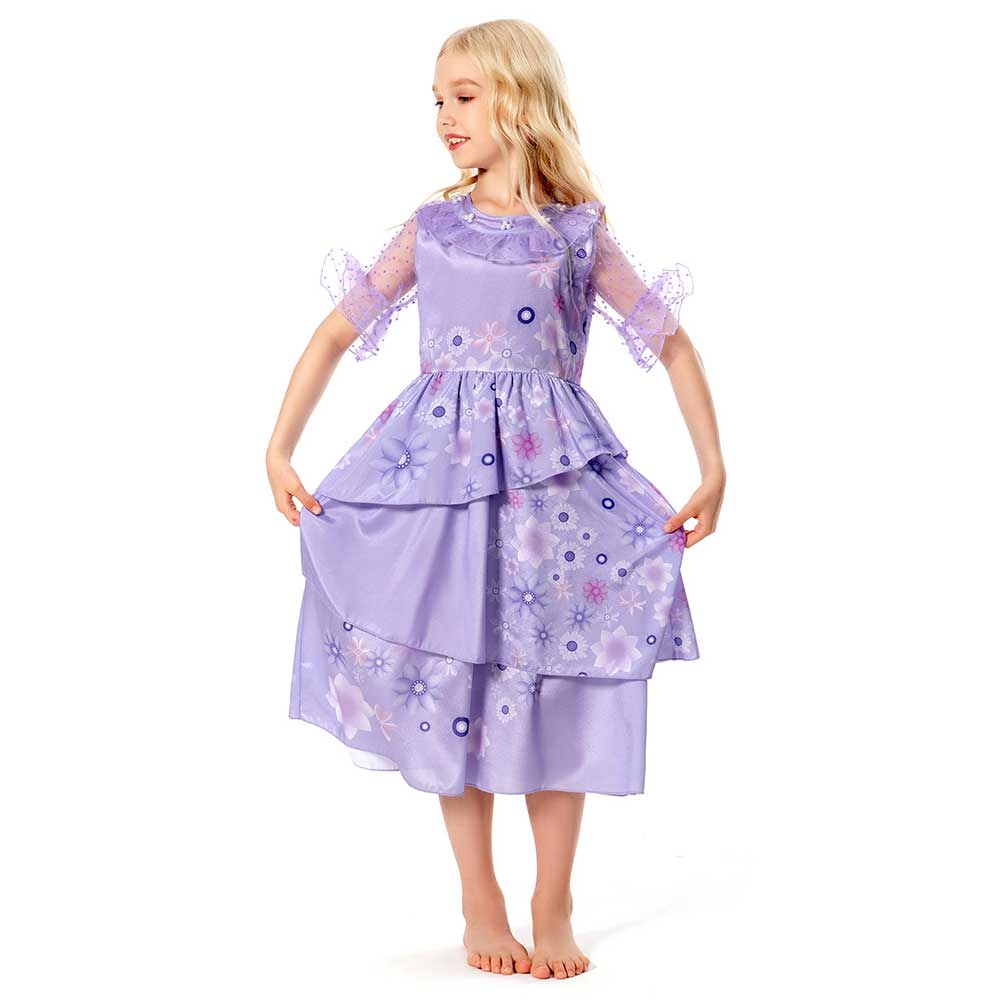 LCXYYY Isabela Déguisement Costume Cosplay Madrigal Mirabel Robe Ballerine Violette Avec Guirlande Et Sac Pour Fille Halloween Carnaval Princesse Anniversaire Fete Ceremonie Vetements 3 9 Ans LCXYYY Isabela Déguisement Costume Cosplay Madrigal Mirabel Robe Ballerine Violette Avec Guirlande Et Sac Pour Fille Halloween Carnaval Princesse Anniversaire Fete Ceremonie Vetements 3 9 Ans