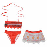 Kids Children Moana Swimsuit Cosplay Costume Two-Piece Swimwear Halloween Carnival Suit