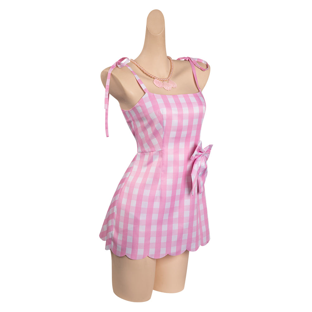 Barbie Kids Children Pink Plaid Skirt Outfits Cosplay Costume Halloween Carnival Suit