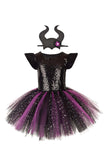 Kids Girls Witch Cosplay Costume Outfits Halloween Carnival Party Disguise Suit