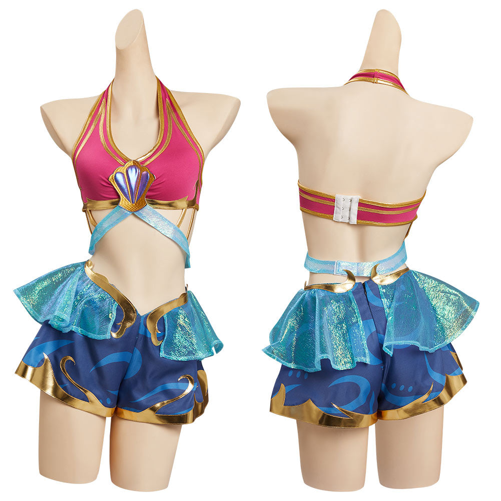 League of Legends LoL Seraphine Song of Ocean Skin Swimsuit Cosplay Co –  Cosplaysky.ca