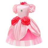 Kids Children Princess Peach Cosplay Costume Mesh Dress Outfits Halloween Carnival Suit