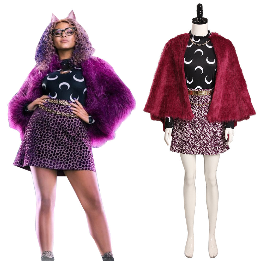 Monster High 2022 Clawdeen Wolf Cosplay Costume Outfits Halloween Carnival Suit