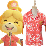 Game Animal Crossing Top Isabelle  Women Short Sleeve Shirts Cosplay Costume
