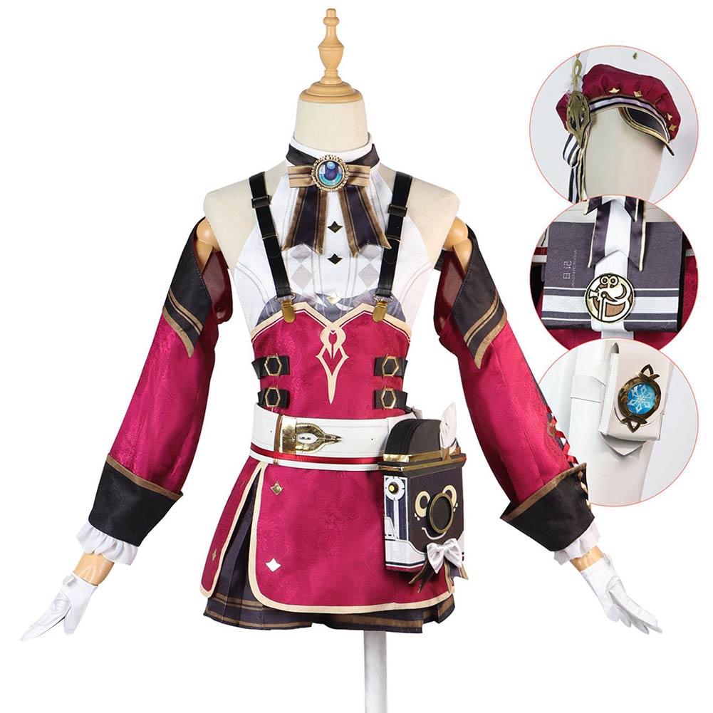 Genshin Impact Charlotte Cosplay Costume Outfits Halloween Carnival Suit