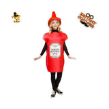 Ketchup Cosplay Costume Dress Halloween Carnival Party Suit for Adult