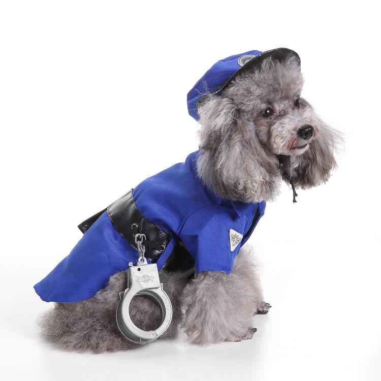 Pet Cute Policeman Costumes Cop Clothes Cosplay Dog and Cat Party Suits