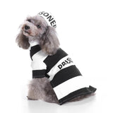 Prisoner Dog Costume - Prison Pooch Dog Halloween Costume Party Pet Dog Costume Clothes Cosplay with Hat