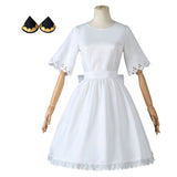 Kids Girls Spy Family Anya Forger Cosplay Costume White Dress Headband Outfits Halloween Carnival Suit