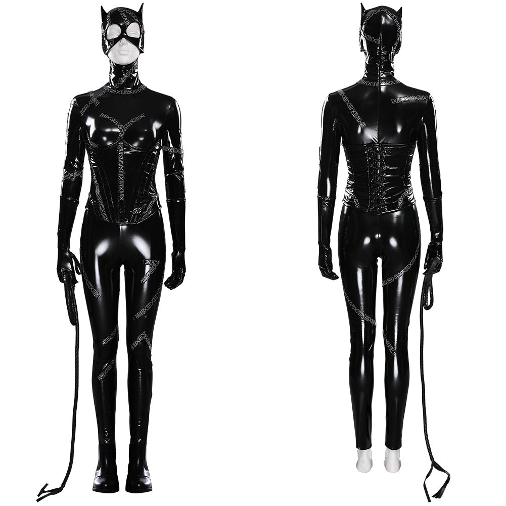 Batman Returns-DC Catwoman Halloween Carnival Suit Selina Kyle Cosplay Costume  Jumpsuit Outfits