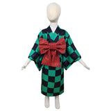 Demon Slayer Halloween Carnival Costume Kamado Tanjirou Cosplay Costume Kids Kimono Outfits