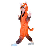 Turning Red Red Panda Cosplay Costume Kids Girls Jumpsuit Outfits Halloween Carnival Suit