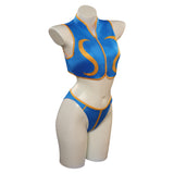 Street Fighter: The Legend of Chun-Li Swimsuit Top Shorts Cosplay Costume Halloween Carnival Party Suit