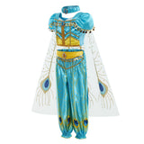 Aladdin Jasmine Kids Girls Cosplay Costume Outfits Halloween Carnival Suit