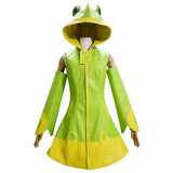 Card Captor Cosplay Costume Kinomoto Sakura Green Frog Raincoat Outfits  Halloween Carnival Party Suit