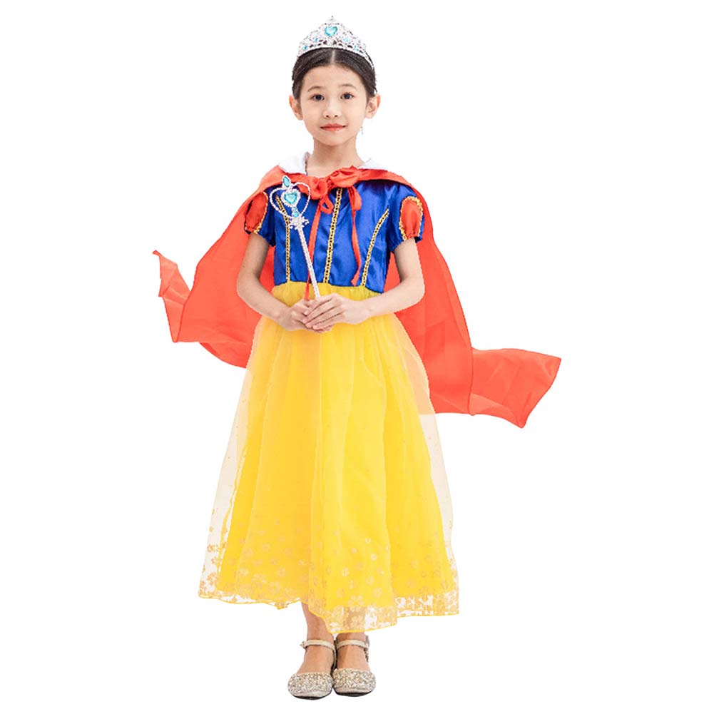 Snow White Dress Princess Costume Kids Baby Birthday Halloween Party Fancy Dresses for Girls Cosplay Gown Cloak