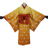 Demon Slayer: Kimetsu no Yaiba Halloween Agatsuma Zenitsu Carnival Costume  Cosplay Costume Women Kimono Outfits