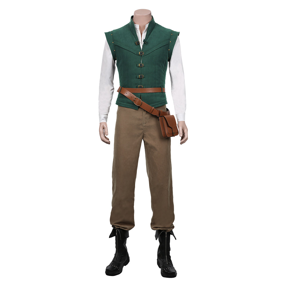 Tangled Halloween Carnival Suit Flynn Rider Cosplay Costume Vest Shirt Outfit