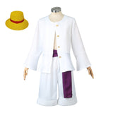 One Piece Luffy Cosplay Costume White Outfits Halloween Carnival Suit