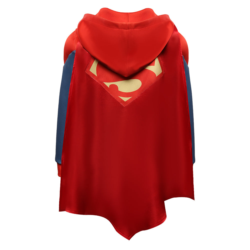 Kids Children Batman and Superman: Battle of the Super Sons-Superman Cosplay Costume Hoodie Outfits Halloween Carnival Suit