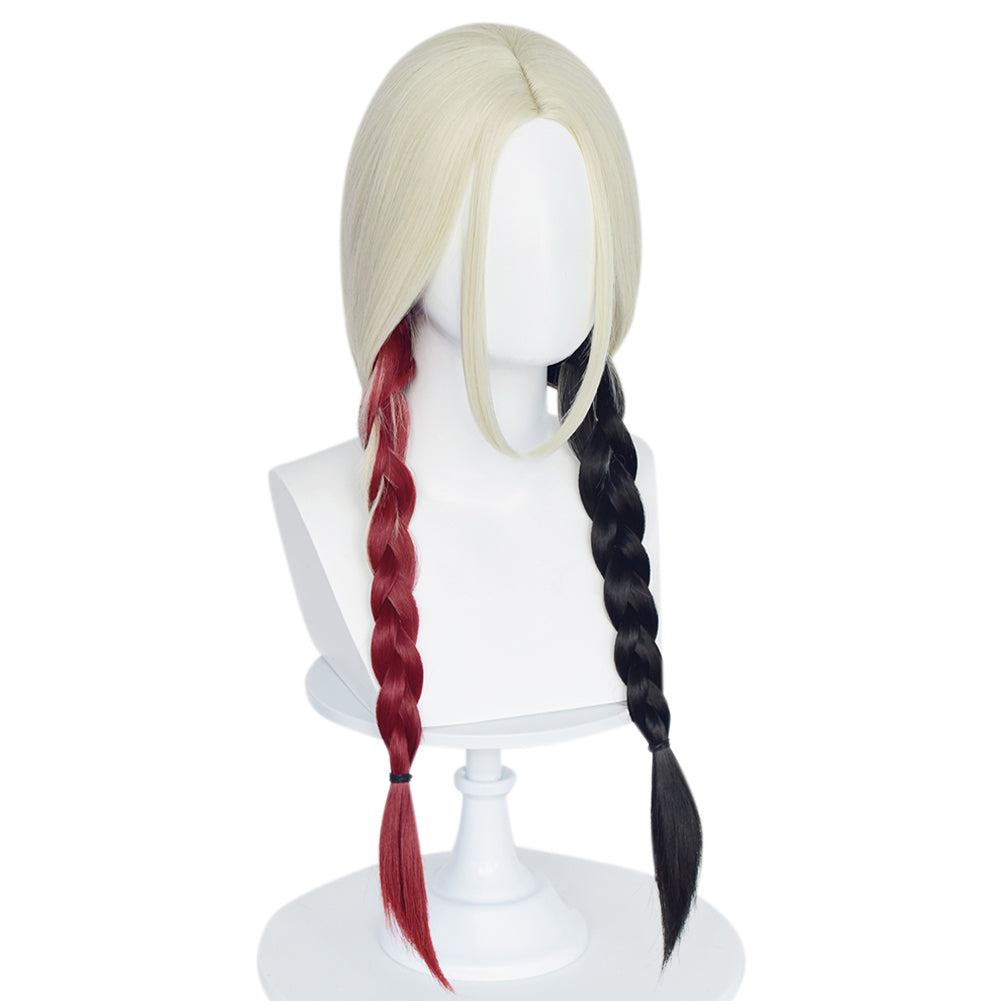 Harley Quinn Cosplay Wig Heat Resistant Synthetic Hair Carnival Halloween Party Props