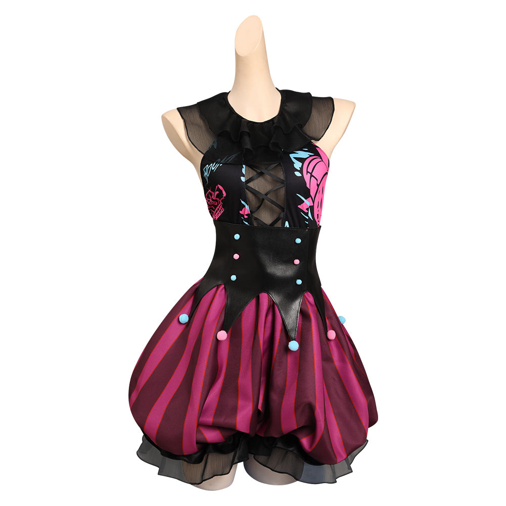 Arcane: League of Legends Jinx Cosplay Costume Clown Dress Outfits Halloween Carnival Suit