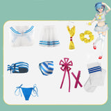 Re Zero Rem Cosplay Costume Swimsuit Outfits Halloween Carnival Suit