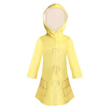 Kids Girls Little Nightmares Six Yellow Hooded Raincoat Dress Cosplay Costume Halloween Carnival Suit