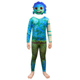 Luca Cosplay Costume Jumpsuit Mask Outfits KidsHalloween Carnival Suit
